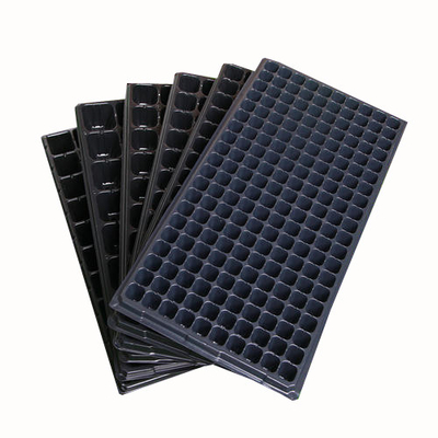 Boden-Ast-Topf PS-PVC-Schwarz-Plastiksämling Tray With Dome For Microgreens