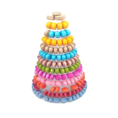 Neue Reihe der macaron Turmpyramide 13 Plastik-macaron ragen Ausstellungsstand im niedrigeren Preis hoch