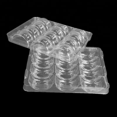 Quadratische Falte Plastik-Macaron, das 12 Satz Macaron-Blasen-Behälter verpackt