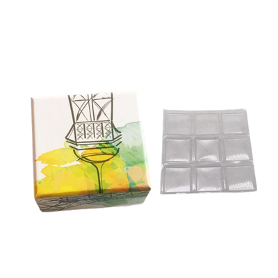 9 Stück Druck Kraftpapier Box Schokoladen Geschenkverpackungsbox mit durchsichtiger Kunststoffinnenseite