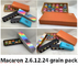 Retro-Design 12-teilige Macaron-Verpackung Macaron-Kraftpapier-Box, recycelbar mit Kunststoffinnenseite