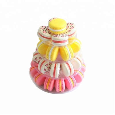 Durchsichtige Plastik Macaron Mini Tower Stand 4 Ebenen Macaron Tower