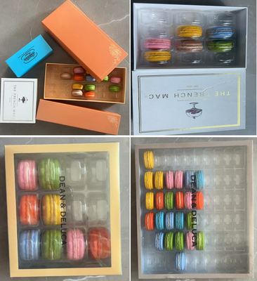 Verpackung von Macarons Macaron Geschenkkarton Verpackung von Macaron Tray Macaron 24 6 8 12 16 18 21 24 30 33 35 40 Verpackung in 60 Stück Macaron Kunststoffkarton Macaron Papierbox
