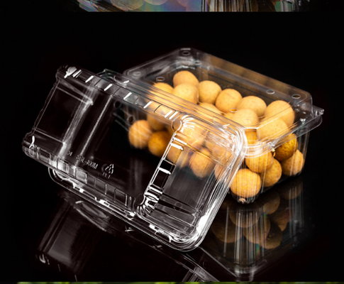 Einweg-Fruchtkarton, Lebensmittel-PET-Frucht- und Gemüseschneidkarton, transparenter Deckel, undichtes Verpackungsfach, Supermarktverpackungsfach