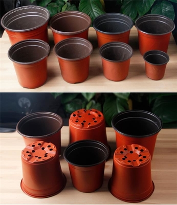 Neues Design 3 Zoll Plastik-Kinderpflanzen Topf Weich braune Farbe Plastik-Blumentopf