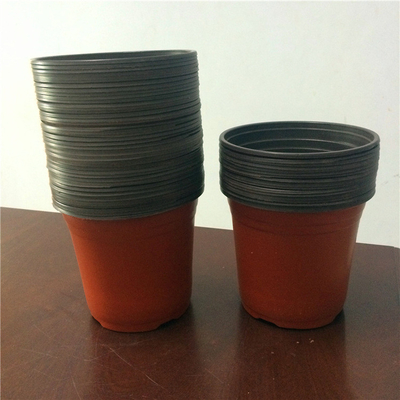 Neues Design 3 Zoll Plastik-Kinderpflanzen Topf Weich braune Farbe Plastik-Blumentopf