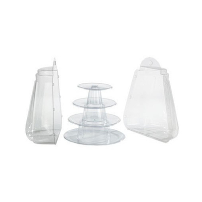4-Schicht-Clear Kleinere Kunststoff Macaron Tower Party Favorit Boxen