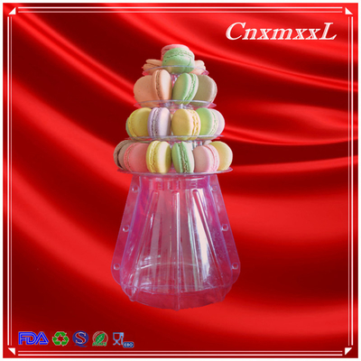 4-Schicht-Clear Kleinere Kunststoff Macaron Tower Party Favorit Boxen