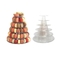Plastikreihe Macaron-Anzeigen-Turm-Kasten des pyramiden-Einkommen-6 mit Acrylbasis