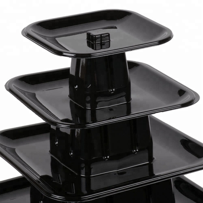 9 Stufe Plastik-Quadrat Macaron Tower Stand Display für französische Takeaway-Food-Verpackungen