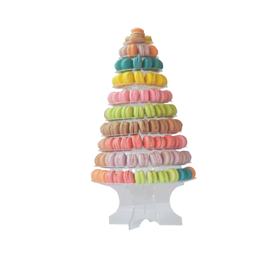 Klar schwarz 10 Stufe Makaron Blister Turm Stand Verpackung mit Acryl Beste Kuchen Dekoration
