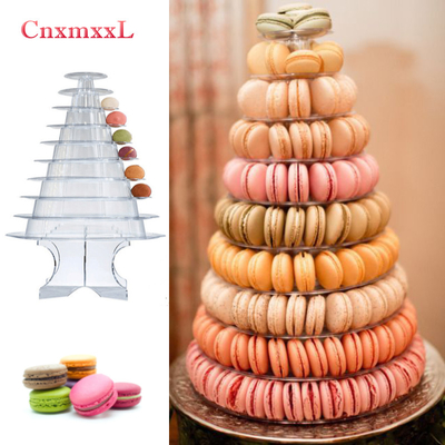 Super WOW 10 Stufe Macaron Blister Tower Stand Verpackung mit Acryl