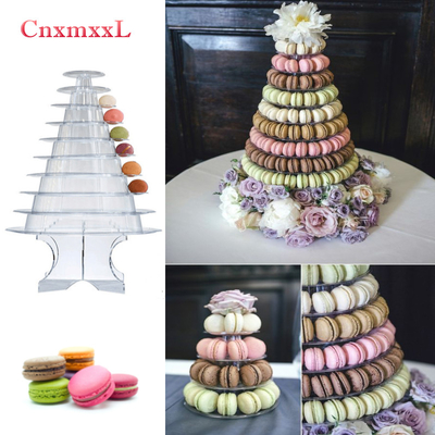 Super WOW 10 Stufe Macaron Blister Tower Stand Verpackung mit Acryl
