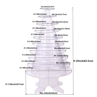 Super WOW 10 Stufe Macaron Blister Tower Stand Verpackung mit Acryl