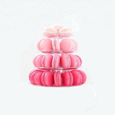 Durchsichtige Plastik Macaron Mini Tower Stand 4 Ebenen Macaron Tower