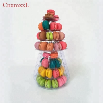 Durchsichtige Plastik Macaron Mini Tower Stand 4 Ebenen Macaron Tower