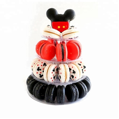 Durchsichtige Plastik Macaron Mini Tower Stand 4 Ebenen Macaron Tower