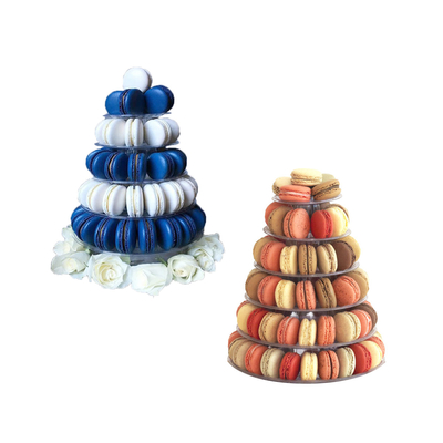 Rundes, recyceltes, 6-stufiges Macaron-Turm-Stand mit Boden