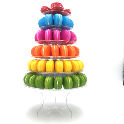 Kuchenregal Macaron Turm 6 Ebenen mit Acryl-Stand Transparent