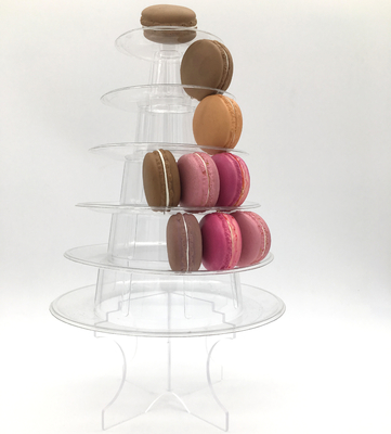 Kuchenregal Macaron Turm 6 Ebenen mit Acryl-Stand Transparent