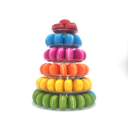 Kuchenregal Macaron Turm 6 Ebenen mit Acryl-Stand Transparent