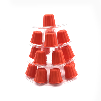 Mini-Clear Plastic 4 Tier Canele Tower Stand für die Anzeige Canele / Makkaron und Kuchen Dekoration