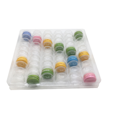 Durchsichtige Kunststoffverpackung für Makkarone Blister 6 X 10 Anordnung 60 Zellen Makkarone Verpackungsplatte