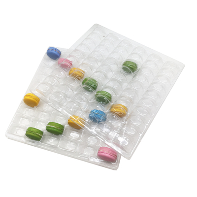 Durchsichtige Kunststoffverpackung für Makkarone Blister 6 X 10 Anordnung 60 Zellen Makkarone Verpackungsplatte