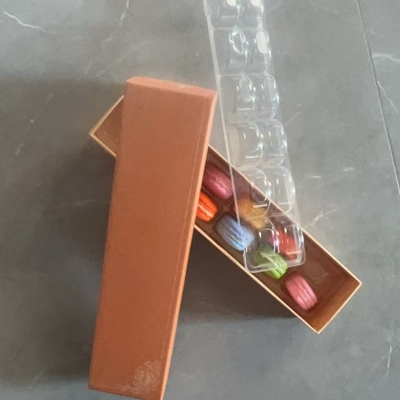 Quadratische Kuchenverpackung Papierbox Makaron Donut Mousse Dessert Backen Weißes Karton Papier Schokolade Makaron Box