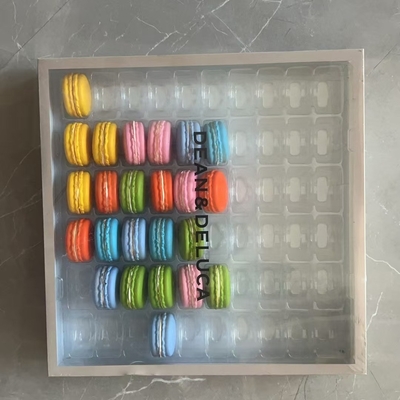 Macaron 35 Transparent Tray Verpackung Handgefertigte Box Macaron Verpackung Schokolade Verpackung Ober- und Unterdeckung Kuchenverpackung