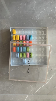 Macaron 60 Transparente Macaron-Tray Verpackung Handgefertigte Schachtel Schokoladenverpackung
