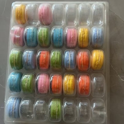 Macaron 35 Transparent Tray Verpackung Handgefertigte Box Macaron Verpackung Schokolade Verpackung Ober- und Unterdeckung Kuchenverpackung