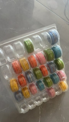 Macaron 35 Transparent Tray Verpackung Handgefertigte Box Macaron Verpackung Schokolade Verpackung Ober- und Unterdeckung Kuchenverpackung