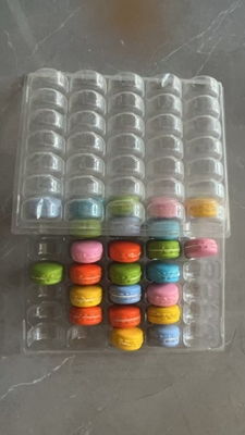 Macaron 35 Transparent Tray Verpackung Handgefertigte Box Macaron Verpackung Schokolade Verpackung Ober- und Unterdeckung Kuchenverpackung