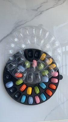 Portable Macaron 33-Getreide Verpackung Transparente Macaron-Tray Verpackung Transparente Box Plus Karton Verpackung Lieferant