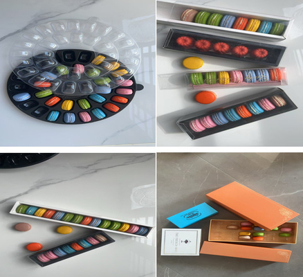 33-Grain Macaron Plastikbox Macaron Tray Transparentes anpassbares Design