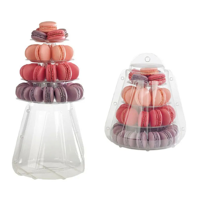 Schwarze 9 Reihen-Blase Plastik-Macaron, das bequemen Macarons-Turm-Stand verpackt