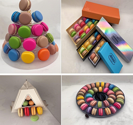 Versorgung Macaron 9 Verpackung Macaron-Teller Macaron-Papierboxen Macaron-Plastik-Teller Macaron-Geschenkboxen Macaron-Kartons
