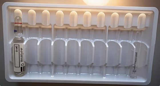 Maßgeschneiderte PET-Fläschenteller für 1 ml~10 ml Wasser-Injektionsfläschchen, Maßgeschneiderte Medizin-Fläschenteller Verpackung