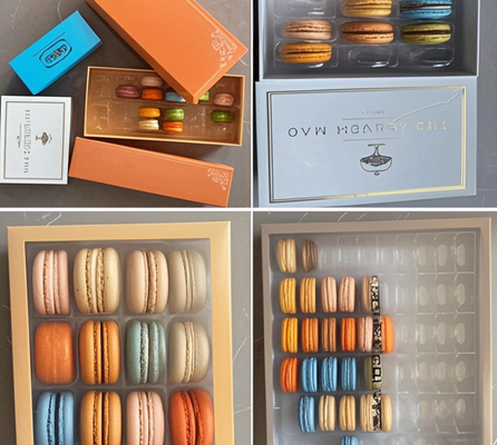 Großhandel Macaron-Box Verpackung 12 Stück Prägung Druck Handhabung