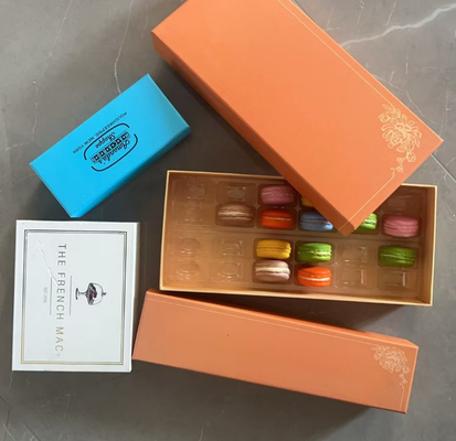 Lebensmittelsicherheit 40 Stück Macaron Tray Verpackung Heißstempel