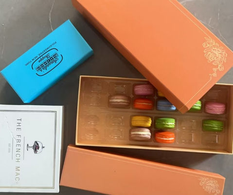 25 Macaron Plastic Trays - Food Grade PET, 0.55mm Thickness, Reusable Macaron Packaging Tray