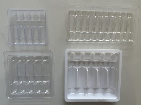Blister Tray Verpackung für Medizin Wasser Injektion 1ml 2ml 5ml 10ml PET Ampulle Tray Anpassung