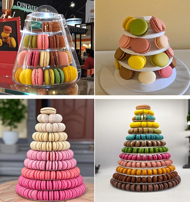Neuer Macaron Tower Pyramide 13 Stufe Kunststoff Macaron Tower Display Stand