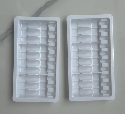Kundenspezifische 10 Kunststoff-Inneneinsätze für 2-ml-Ampullen, 2 Sätze mit 10-ml-Wasserinjektionsflüssigkeit, orale Flüssigkeit, Spritzentabletts und Blisterverpackungen für Kunststofftabletts