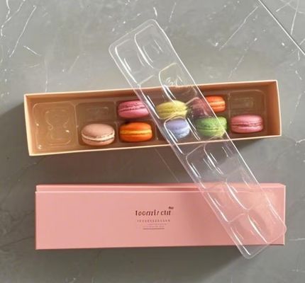Umweltfreundliche transparente Macaron-Verpackung mit individueller Bedruckung für Präsentationsständer und Geschenkbox