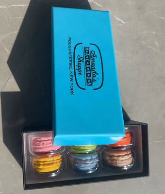 Umweltfreundliche transparente Macaron-Verpackung mit individueller Bedruckung für Präsentationsständer und Geschenkbox