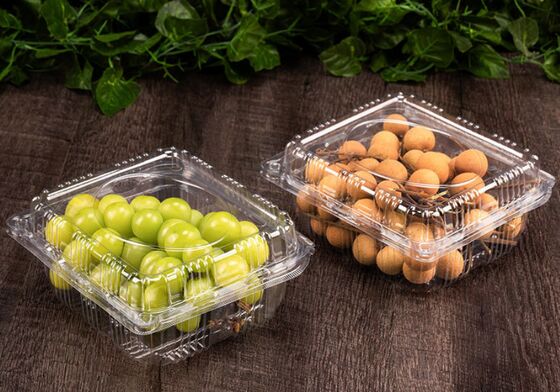 Anpassungsfähige, recycelbare PET-transparente Fruchtverpackungskiste mit Hitzesiegelung für Trauben und Tomaten