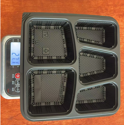 Fast food boxes, 5-grid disposable fast food boxes, 5-grid PP fast food boxes, 5-grid fast food packaging boxes