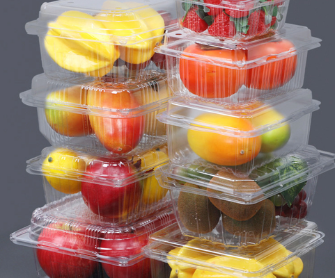 Durchsichtige Einweg-Fruchtkarton, Kunststoffverpackung für Erdbeeren für Haustiere, Supermarkt-Blisterkarton für Obst und Gemüse, Großhandelsetikett